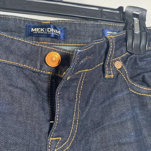 MEK Avalon Cigarette Jeans NWT Women's 29 Dark Blue Denim Embroidered Low Rise - Picture 6 of 17
